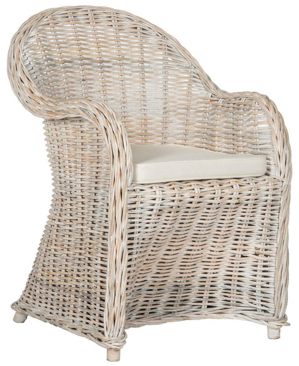 White Washed Wicker Club Chair – The Well Appointed House