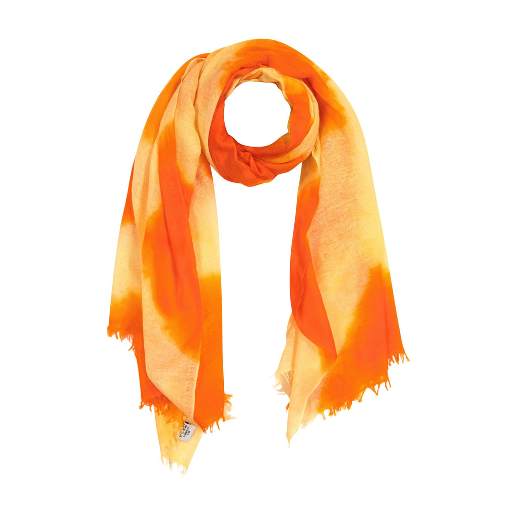 Cashmere Felted Dip Dye Shawl Fiery Sunset - The Well Appointed House
