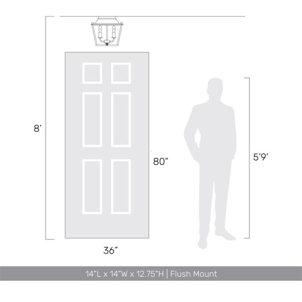 Christoff 3-Light Flush Mount in Antique Black Iron - The Well Appointed House