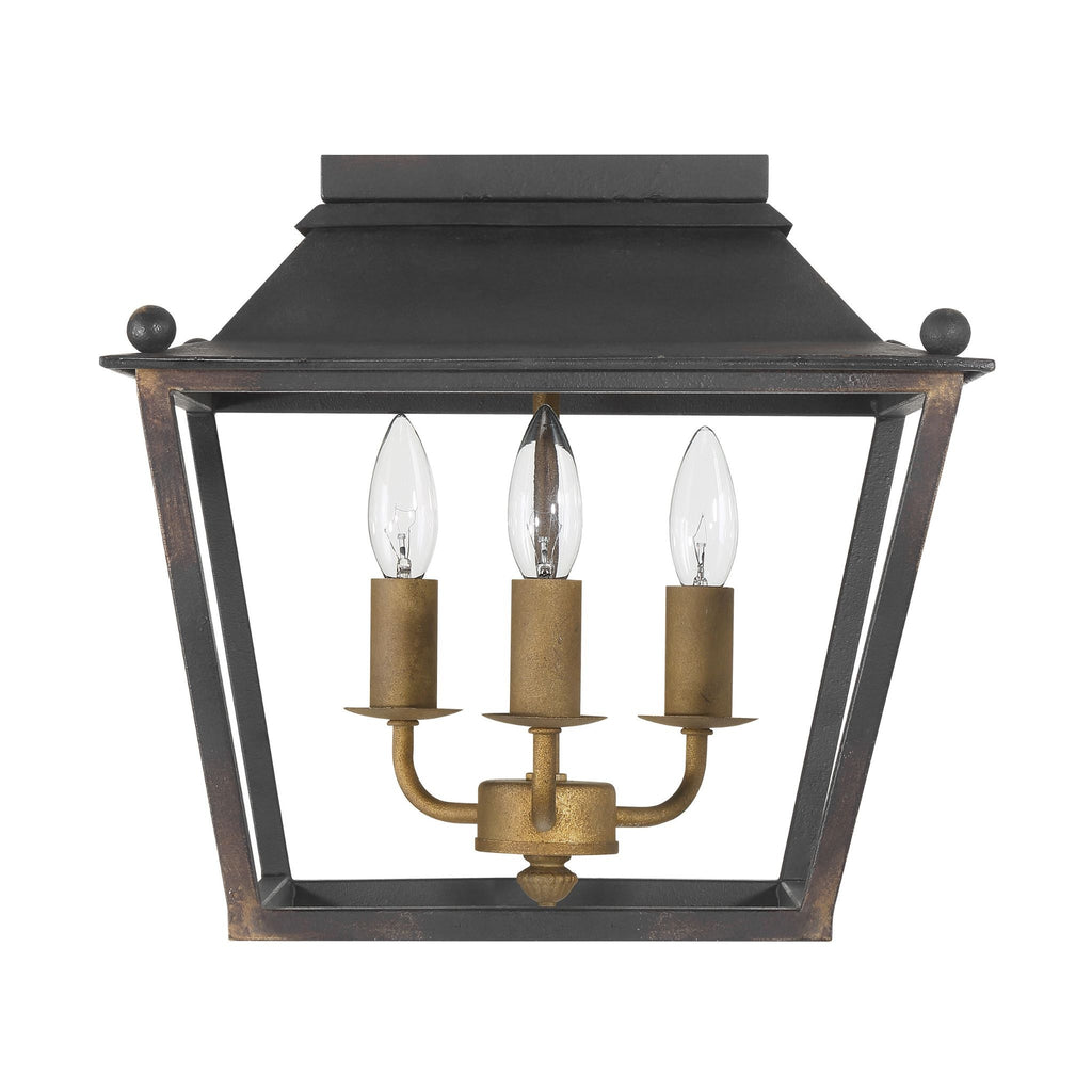 Christoff 3-Light Flush Mount in Antique Black Iron - The Well Appointed House