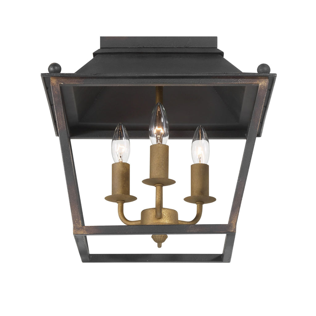 Christoff 3-Light Flush Mount in Antique Black Iron - The Well Appointed House