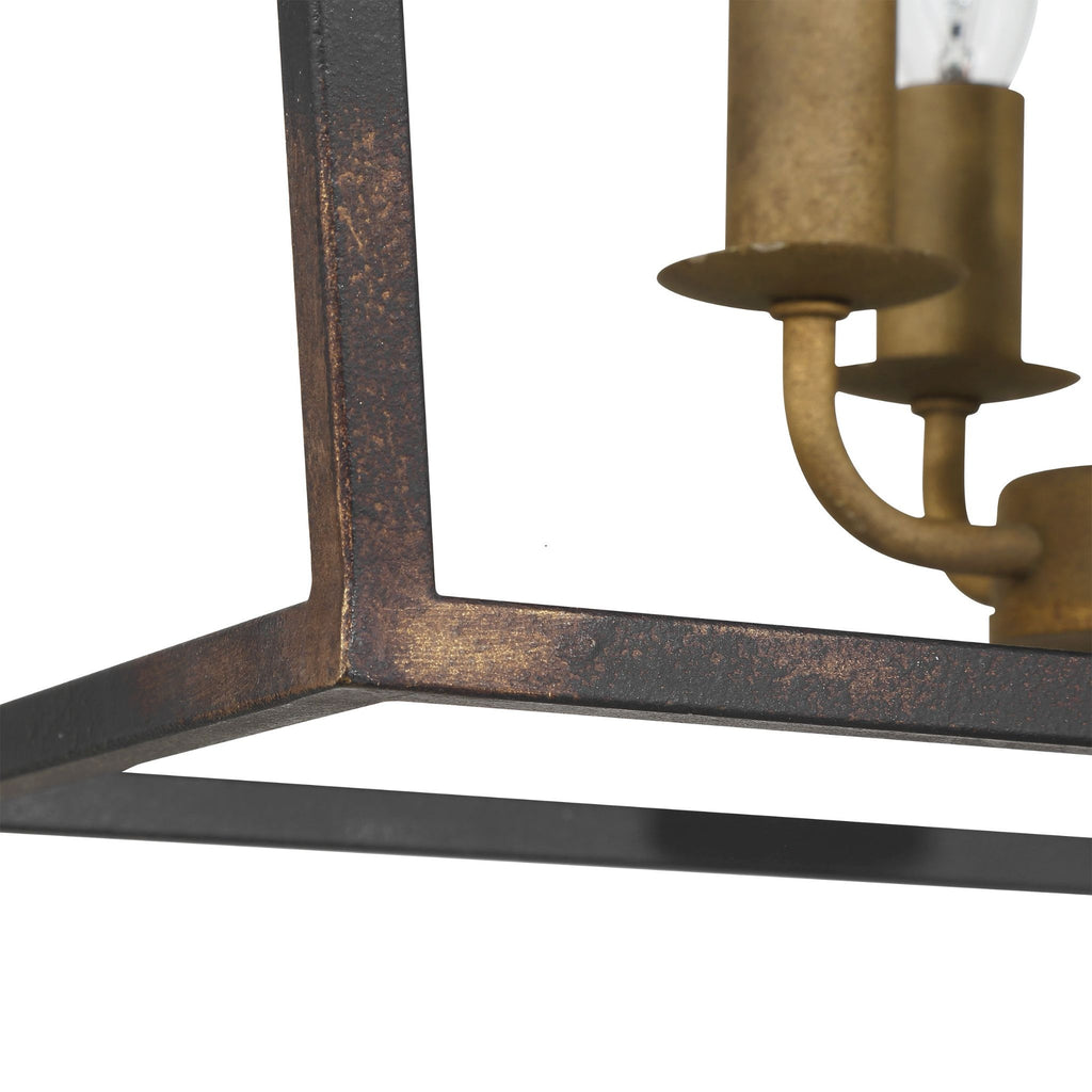 Christoff 8-Light Linear Pendant in Antique Black Iron - The Well Appointed House