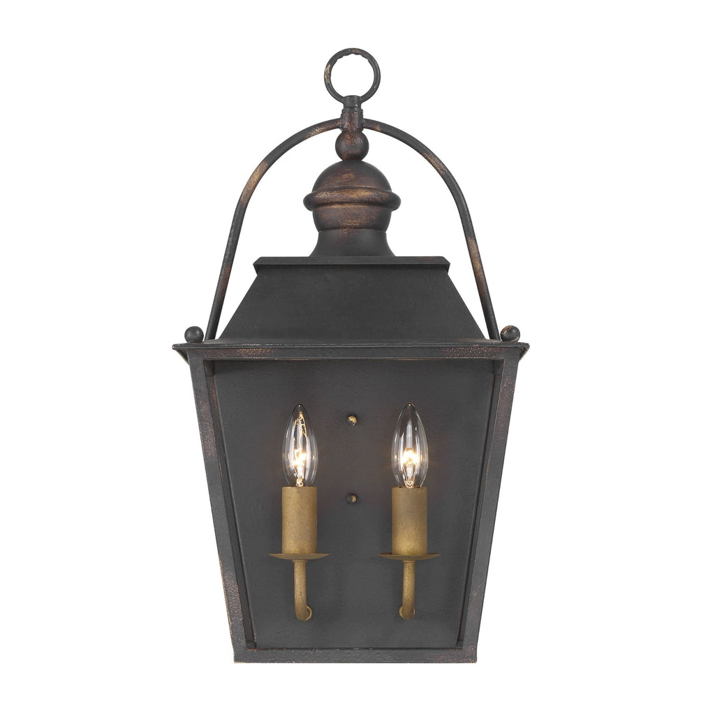 Christoff 2-Light Wall Sconce in Antique Black Iron - The Well Appointed House