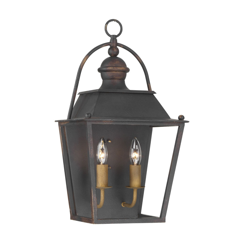 Christoff 2-Light Wall Sconce in Antique Black Iron - The Well Appointed House
