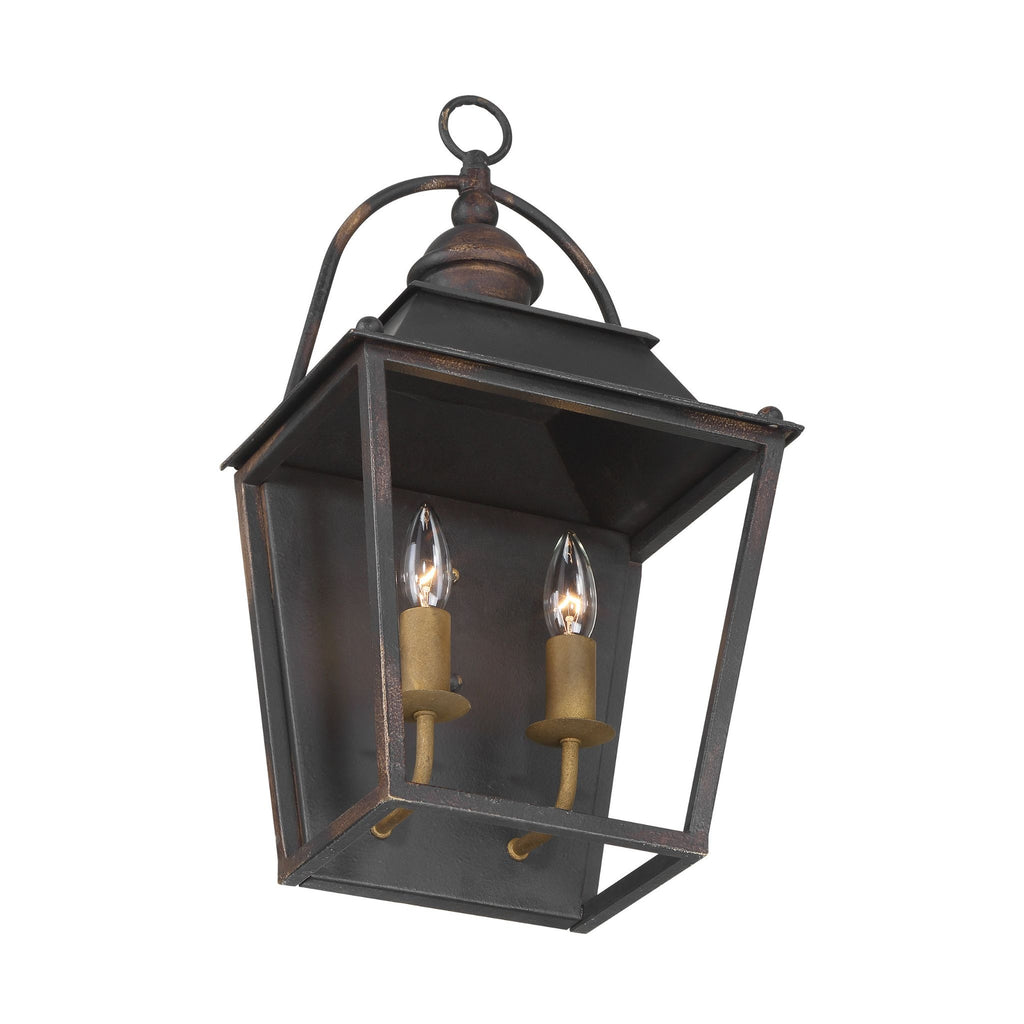 Christoff 2-Light Wall Sconce in Antique Black Iron - The Well Appointed House