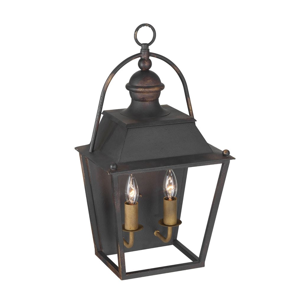 Christoff 2-Light Wall Sconce in Antique Black Iron - The Well Appointed House