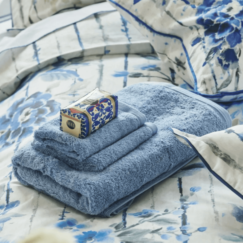 100% Organic Cotton Delft Blue Loweswater Towels - Bath Towels - The Well Appointed House
