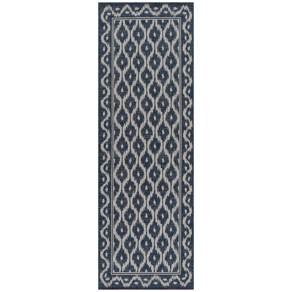 Riviera Blue Recycled Plastic Indoor Outdoor Rug - The Well Appointed House
