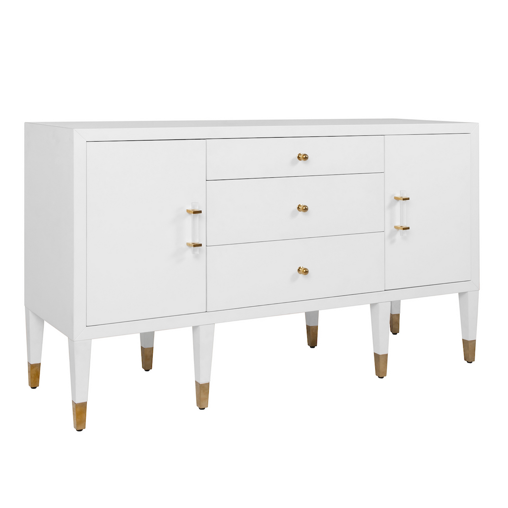 Amherst Buffet in White Matte Lacquer - The Well Appointed House
