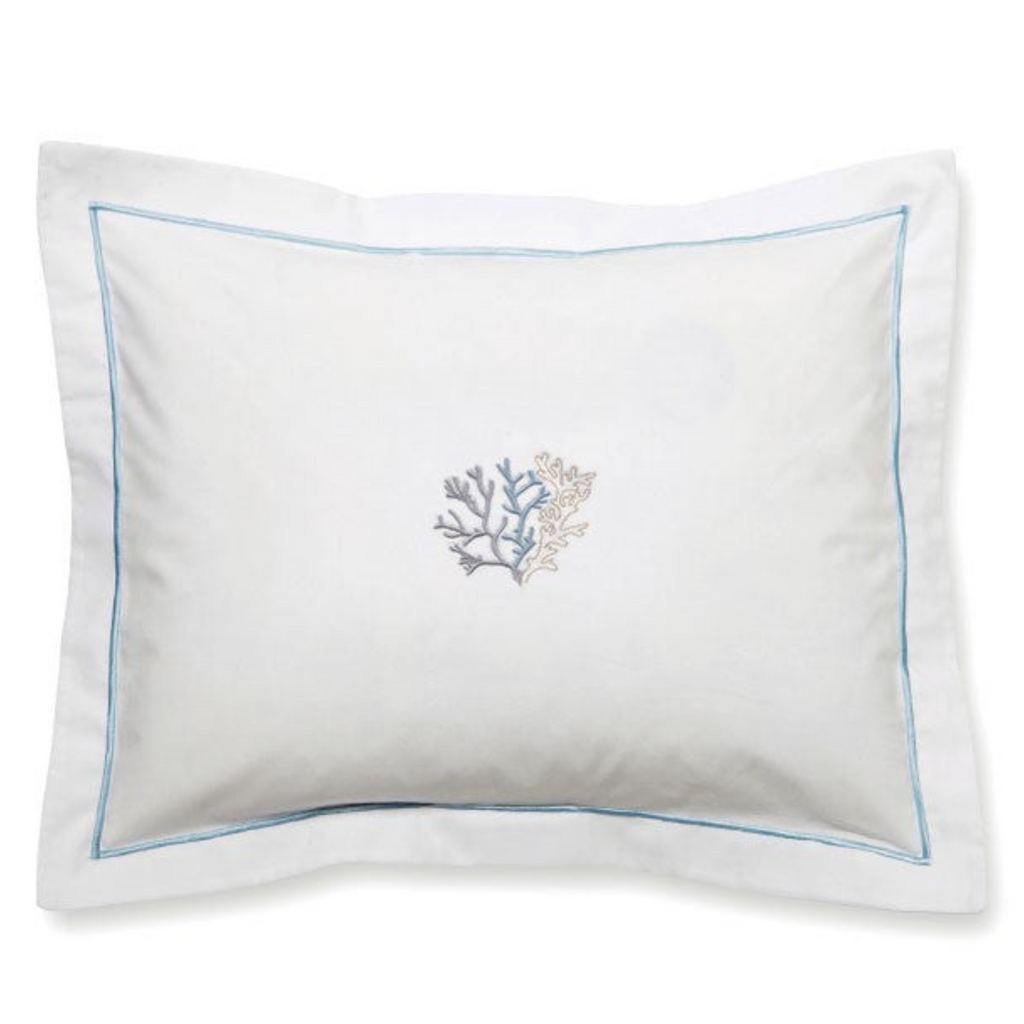 Boudoir Pillow Cove in Coral with Duck Egg Blue - The Well Appointed House