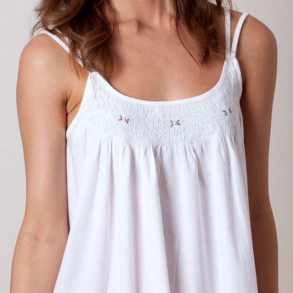 Chrissy White Cotton Nightgown - The Well Appointed House