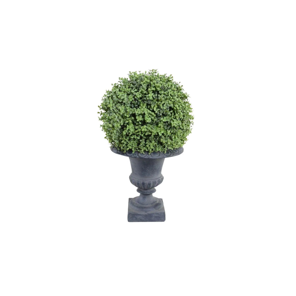 11" Faux Boxwood Ball in Grey Urn - Florals & Greenery - The Well Appointed House