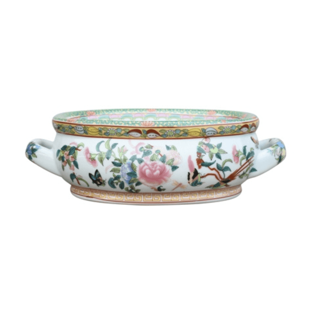 12" Porcelain Rose Canton Mini Footbath Bowl - Decorative Objects - The Well Appointed House