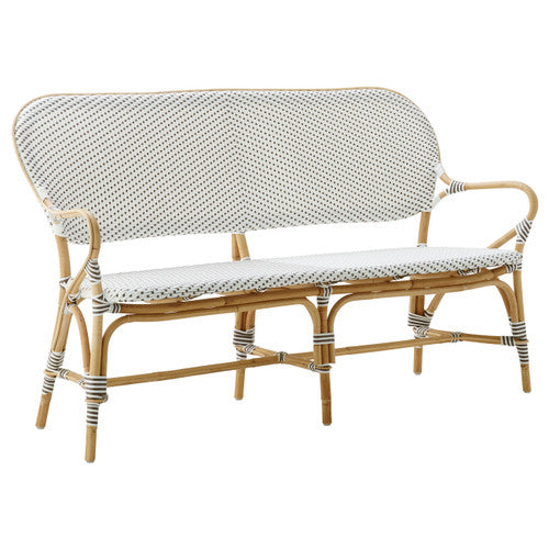 Isabell Bench in White and Cappuccino Dots - THE WELL APPOINTED HOUSE