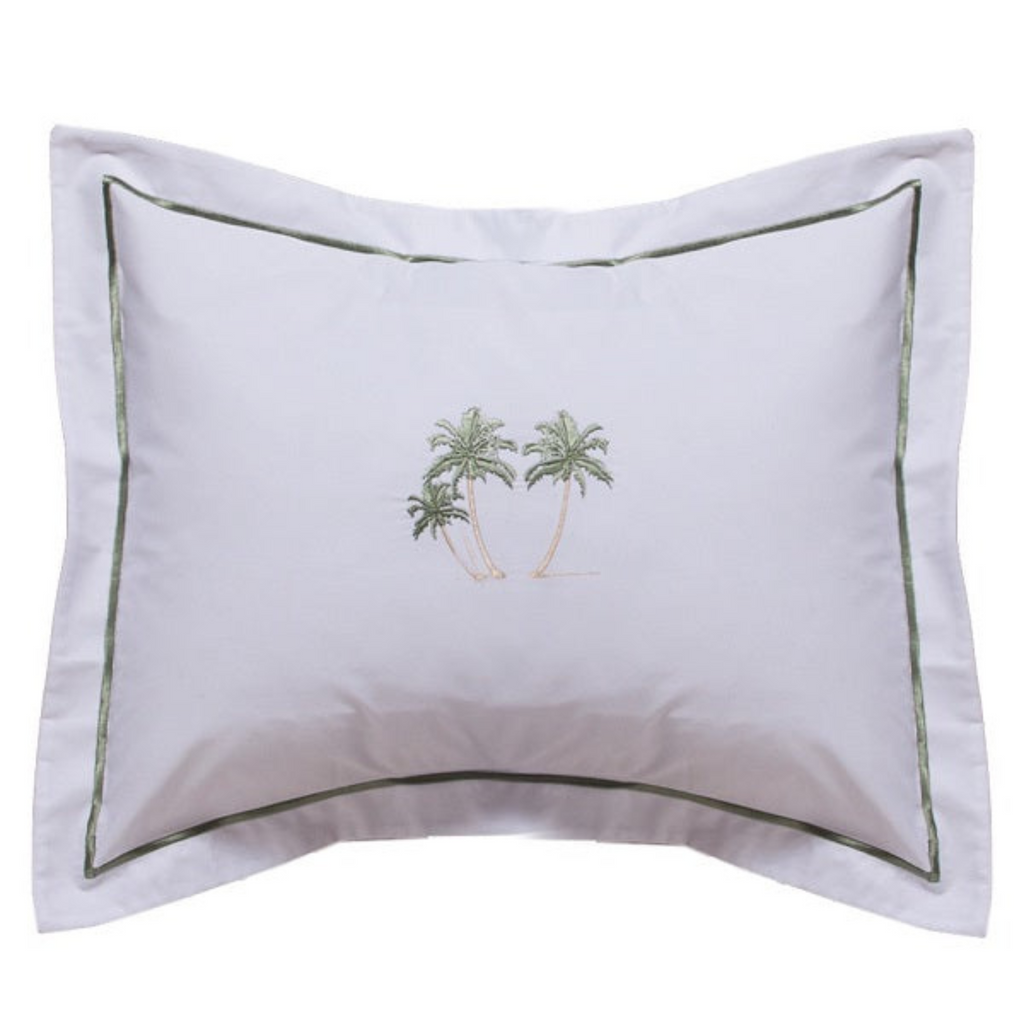 Boudoir Pillow Cover in Three Palm Trees Green - The Well Appointed House