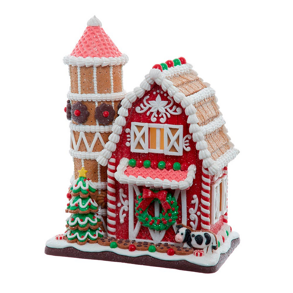 12 Battery Operated LED Gingerbread Barn - The Well Appointed House