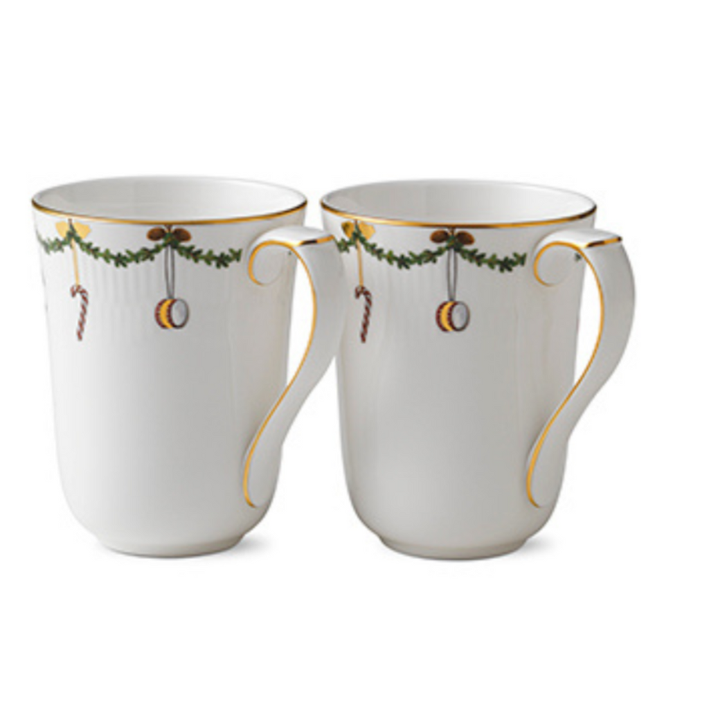 Star Fluted Christmas Mug 33CL, 2 pieces - Well Appointed House