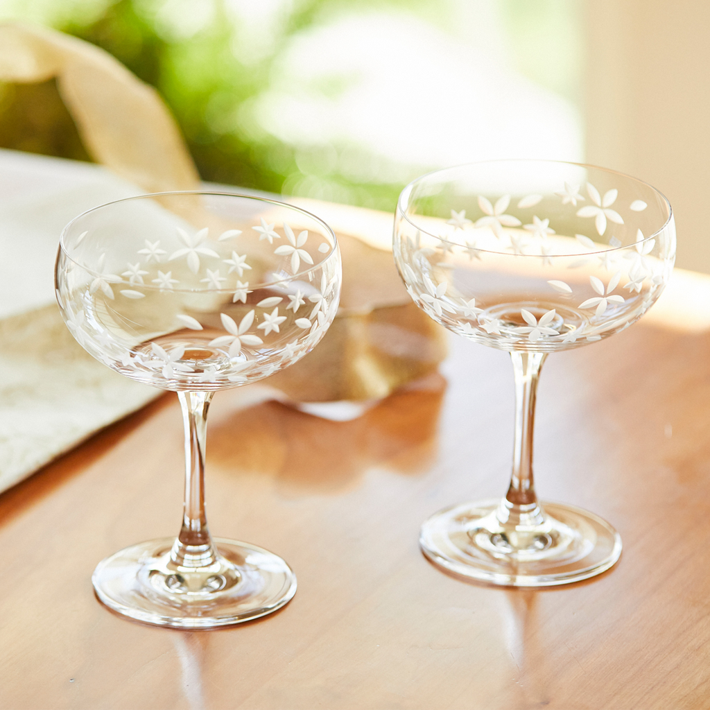 Set of Two Chatham Bloom Coupe Cocktail Glasses - The Well Appointed House
