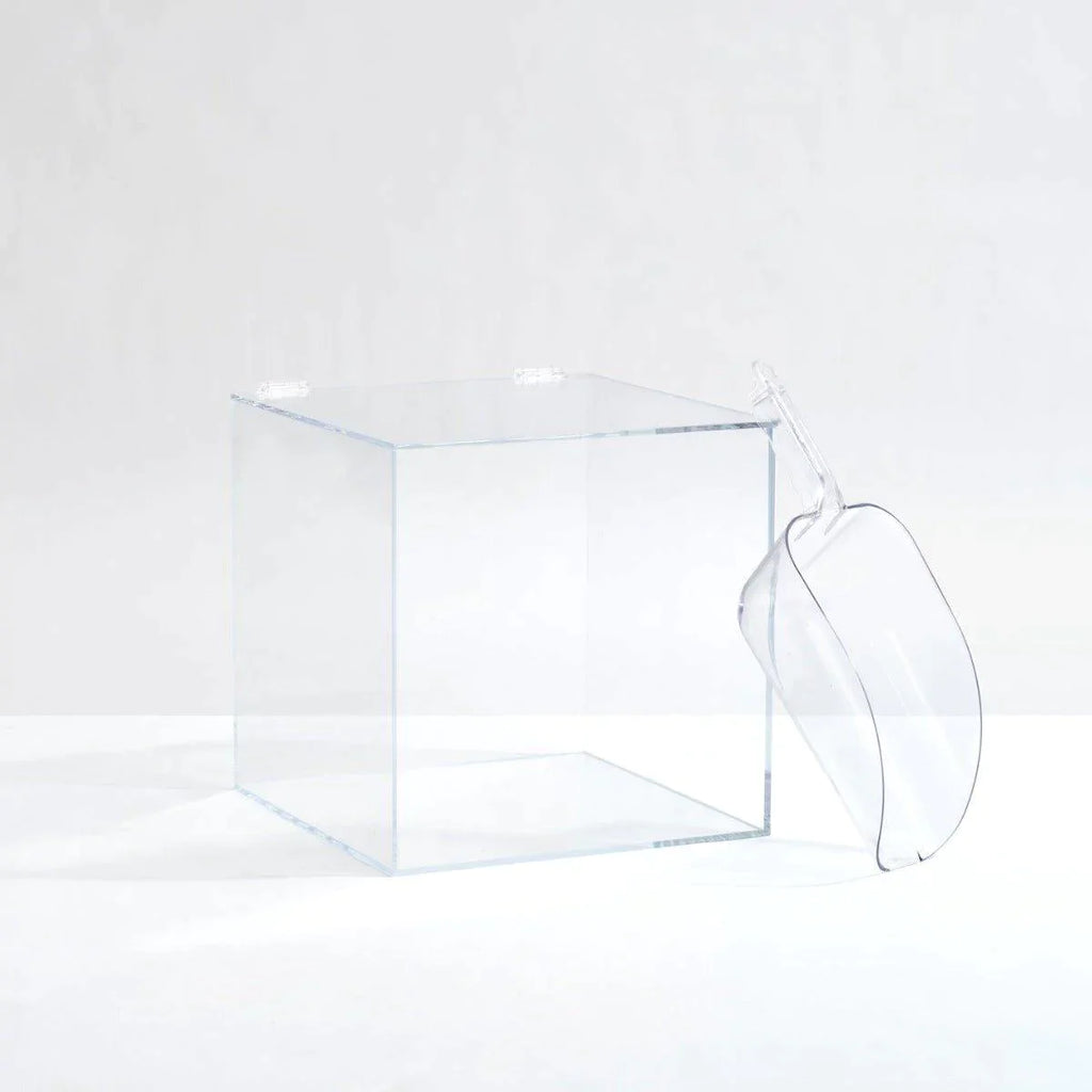 14" Clear Pet Food Storage Bin with Lift Up Lid & Scoop - Pet Accessories - The Well Appointed House