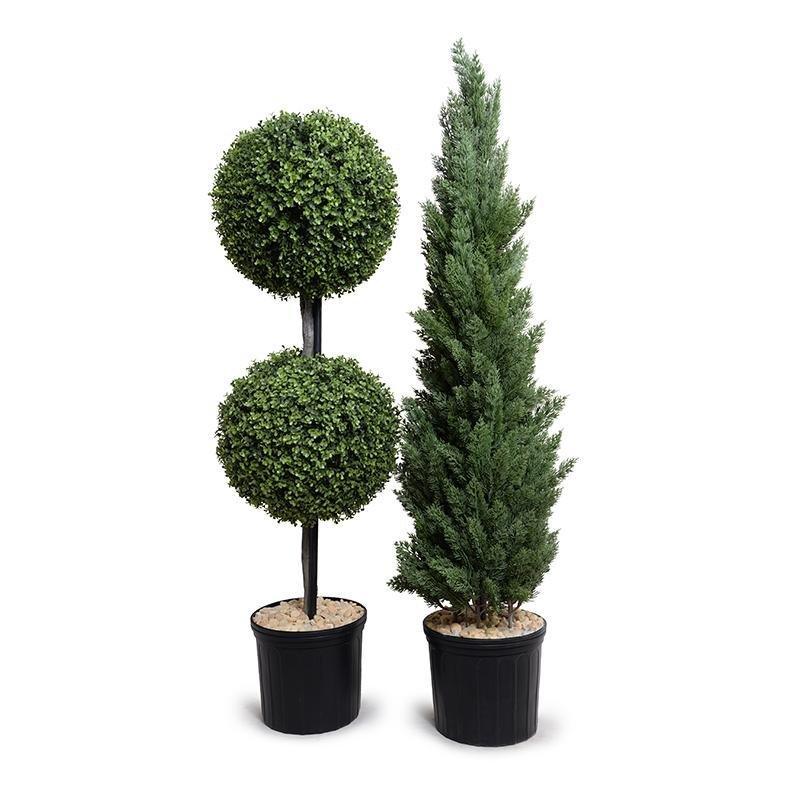 15" Faux Boxwood Full Double Ball Topiary - Florals & Greenery - The Well Appointed House