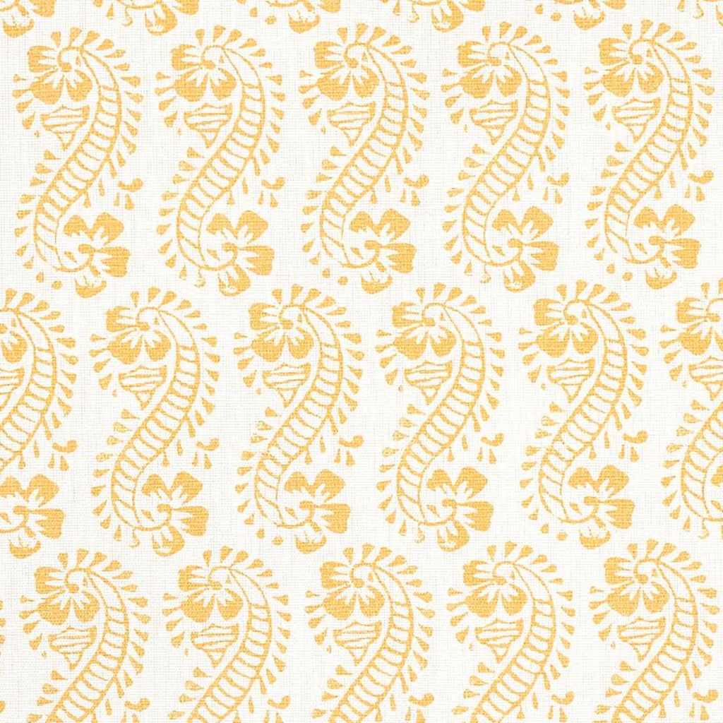 Lani Gold Botanical Paisley Fabric - The Well Appointed House