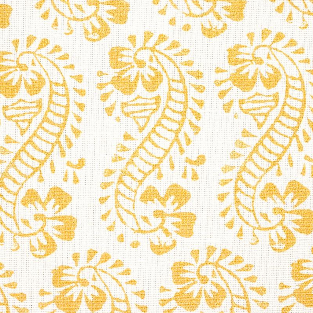 Lani Gold Botanical Paisley Fabric - The Well Appointed House