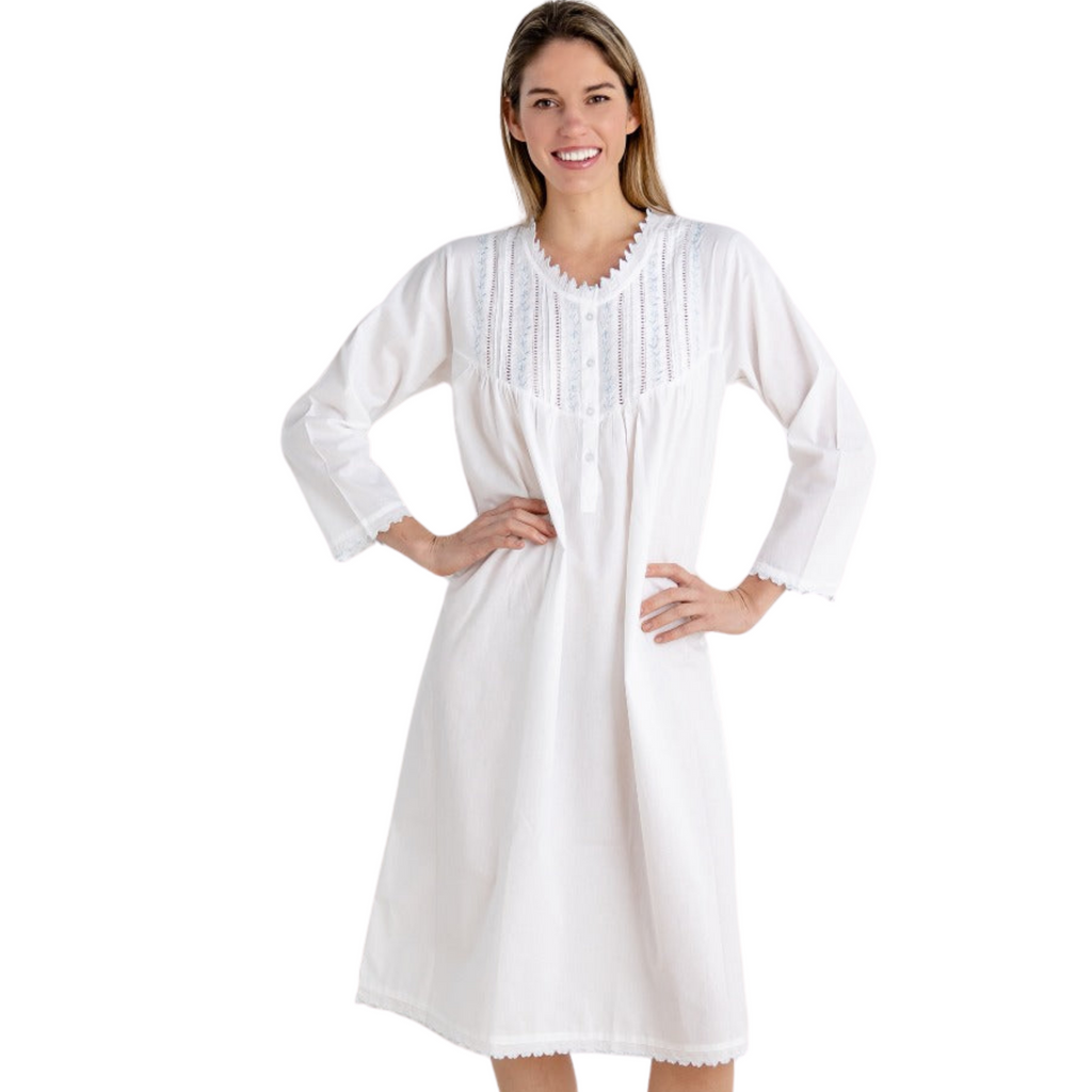 Emily White Cotton Nightgown - The Well Apppointed House
