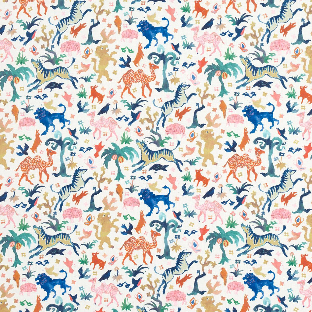Beasts Indoor/Outdoor in Multi On Ivory Fabric - The Well Appointed House