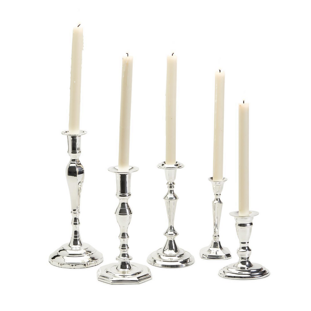 Set of 5 Silver Soiree Candlesticks - The Well Appointed House