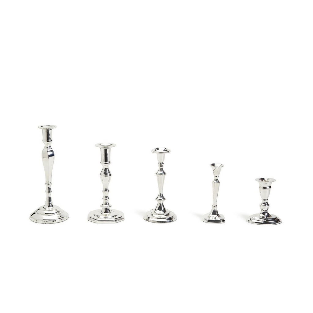 Set of 5 Silver Soiree Candlesticks - The Well Appointed House