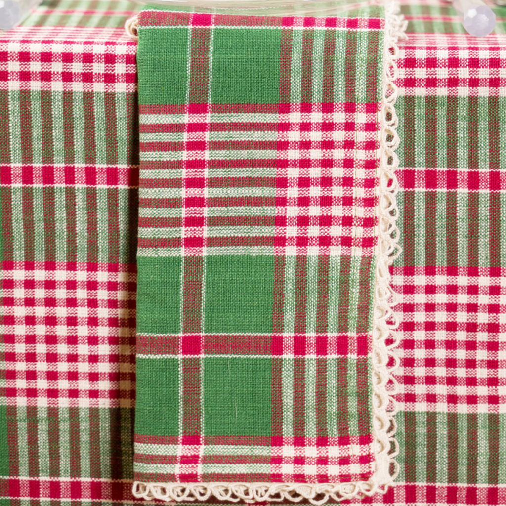 Set of Four Holly Plaid Napkins - The Well Appointed House