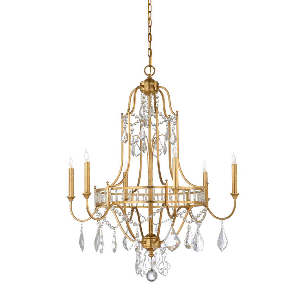 Buckhead Chandelier in Gold Leaf - The Well Appointed House