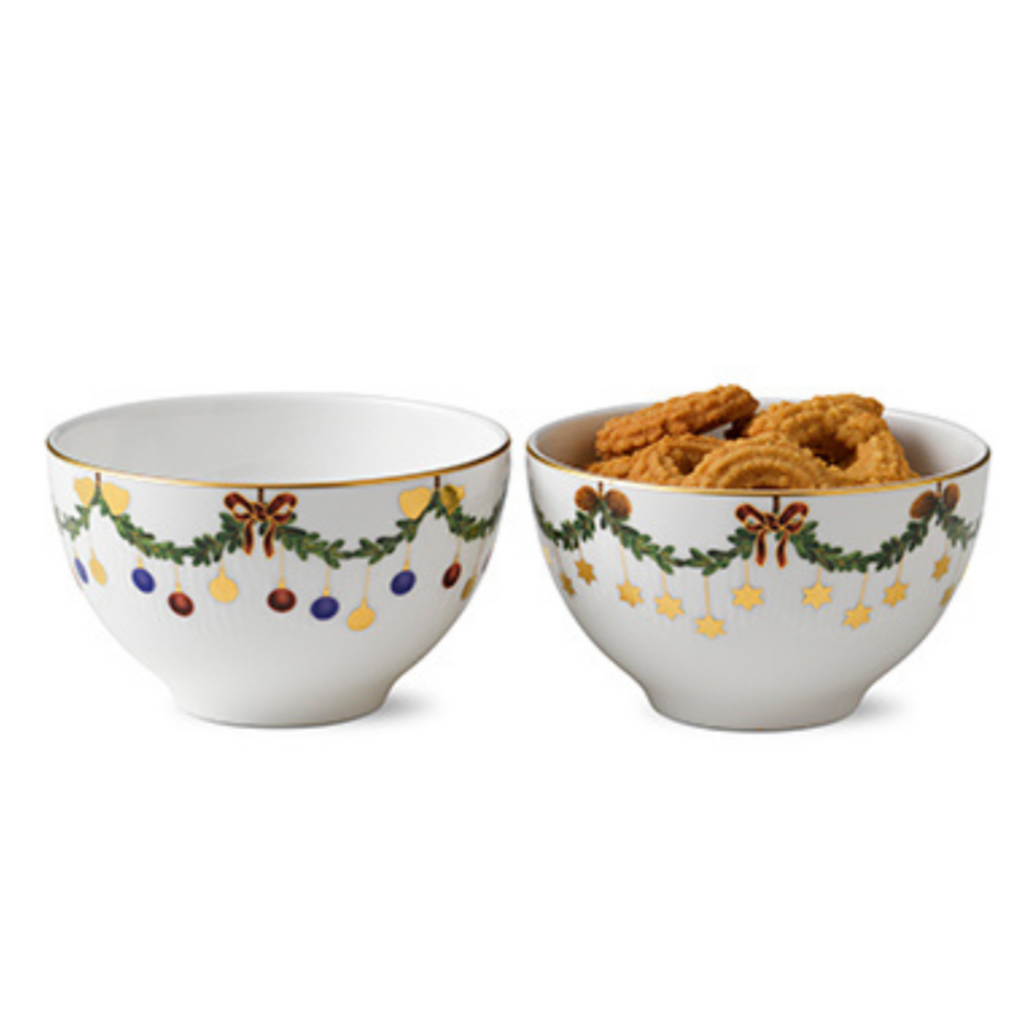 Star Fluted Christmas Bowl 30 CL, 2 pieces - The Well Appointed House
