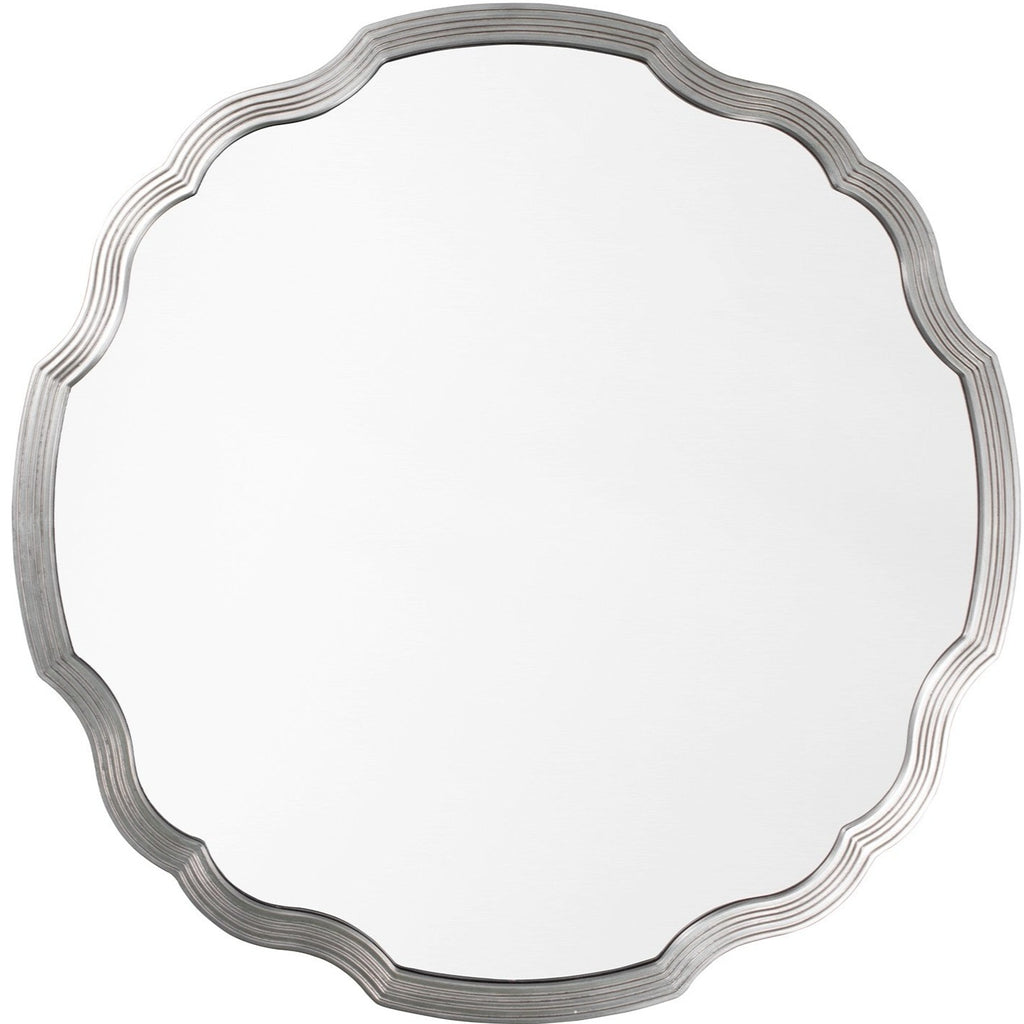 Hand Carved Rounded Chippendale Silver Leaf Framed Wall Mirror - Wall Mirrors - The Well Appointed House