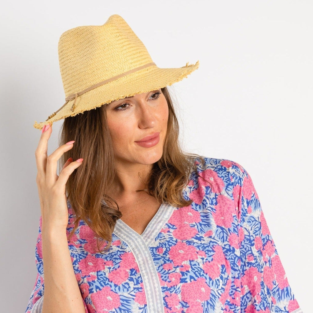 Classic Packable Travel Hat with Fringe- Toast - The Well Appointed House