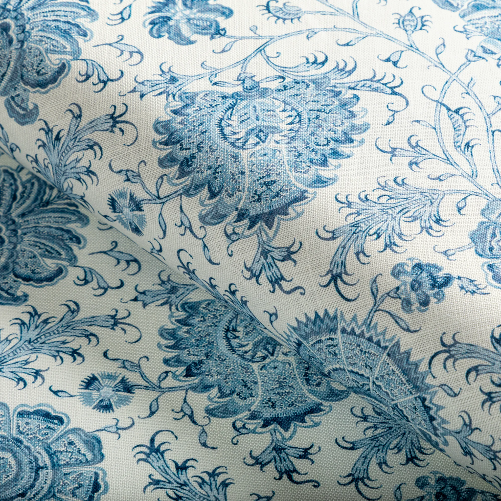 Lee Jofa Indiennes Floral Delft Print Decorative Fabric - The Well Appointed House
