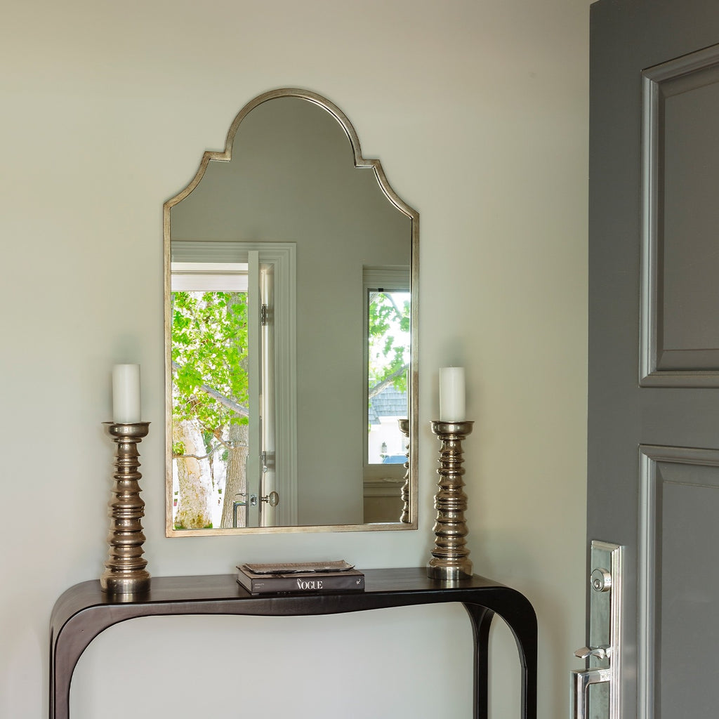 Distressed Gold Leaf Wall Mirror with Scalloped Top - Wall Mirrors - The Well Appointed House