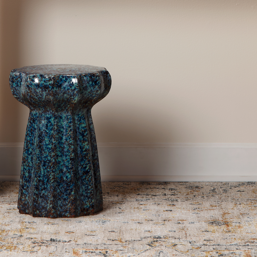 Mixed Blue Oyster Side Table - The Well Appointed House
