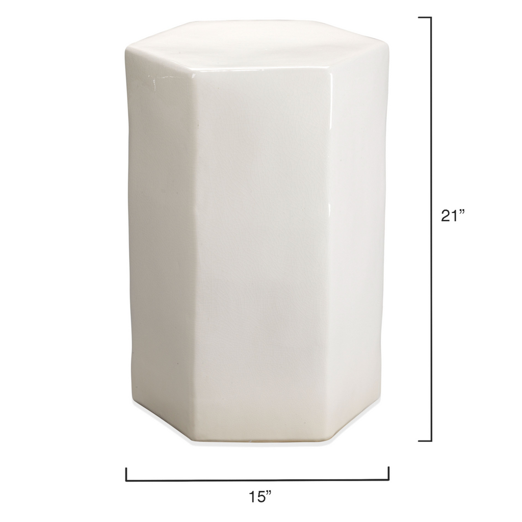 White Porto Ceramic Side Table- The Well Appointed House