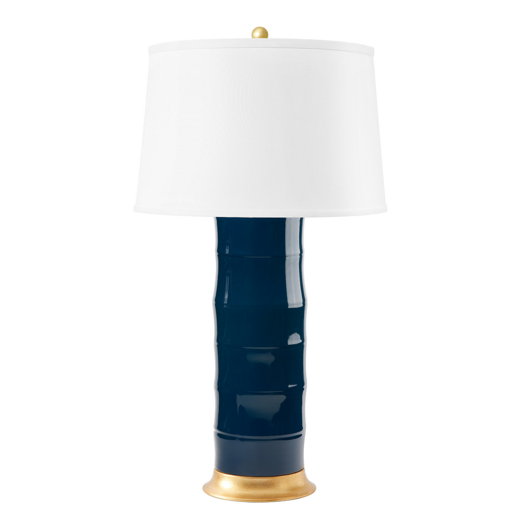 SAIGON LAMP WITH SHADE IN NAVY BLUE - THE WELL APPOINTED HOUSE 