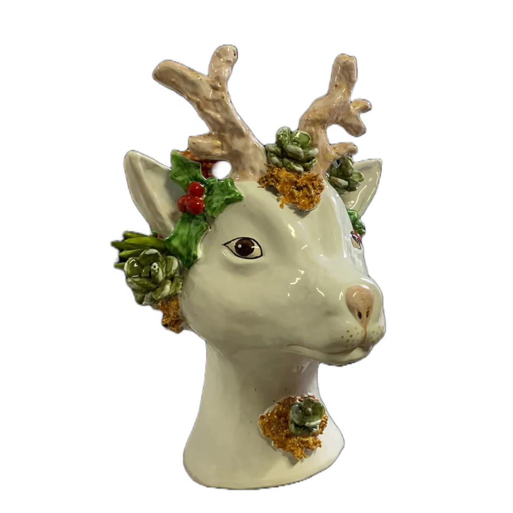 Heidi Ceramic Reindeer Head Vase - The Well Appointed House