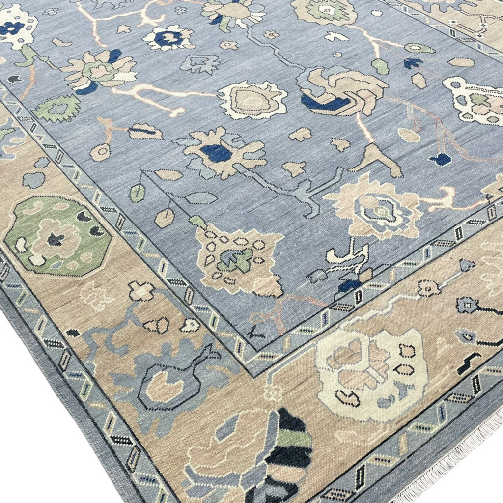 Grace Oushak Rug in French Blue - The Well Appointed House