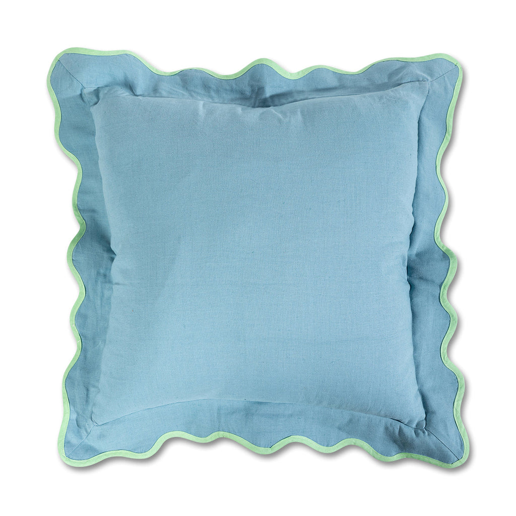 Darcy Linen Pillow in Aqua + Mint - The Well Appointed House