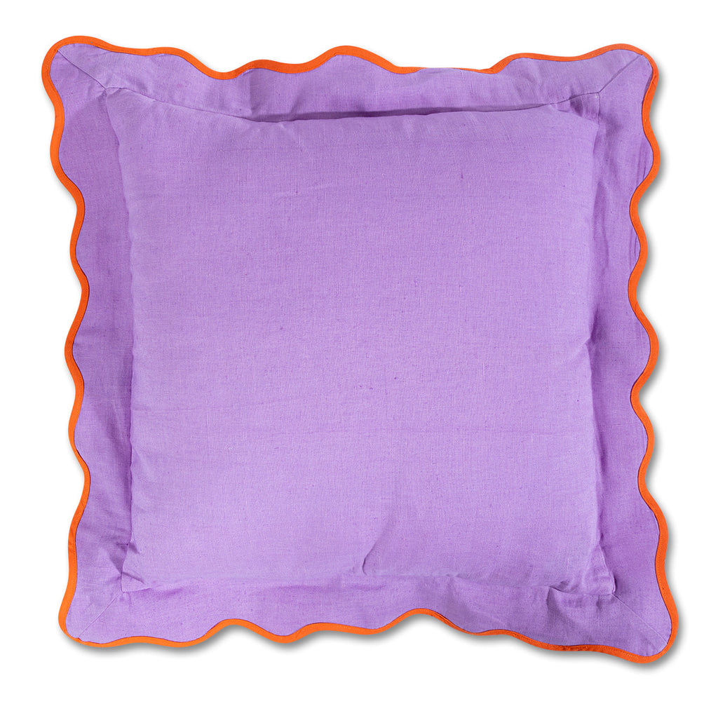 Darcy Linen Pillow in Lilac + Orange - The Well Appointed House