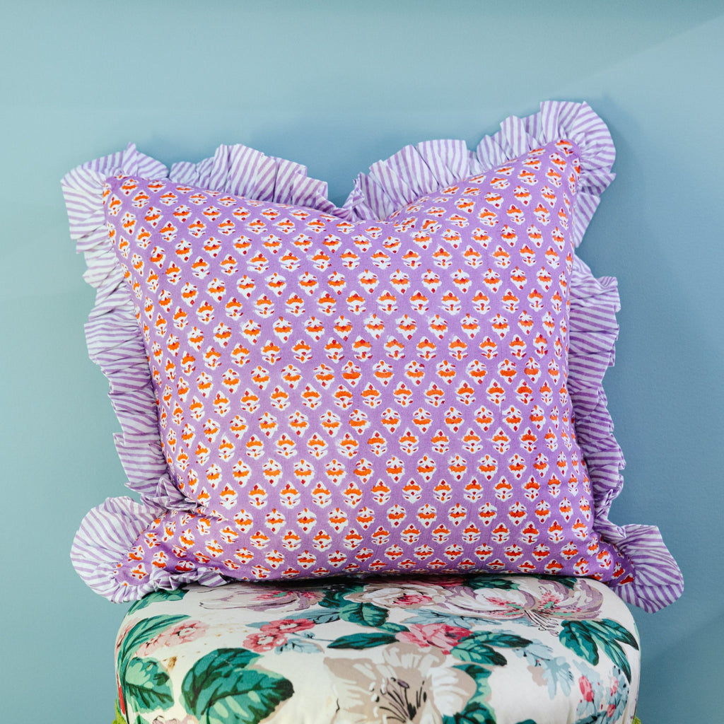 Ruffle Throw Pillow in Ambroeus - The Well Appointed House
