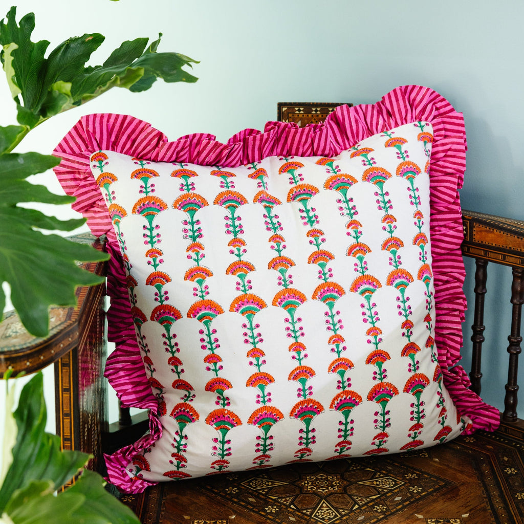 Ruffle Throw Pillow in Eugenie - The Well Appoitned House