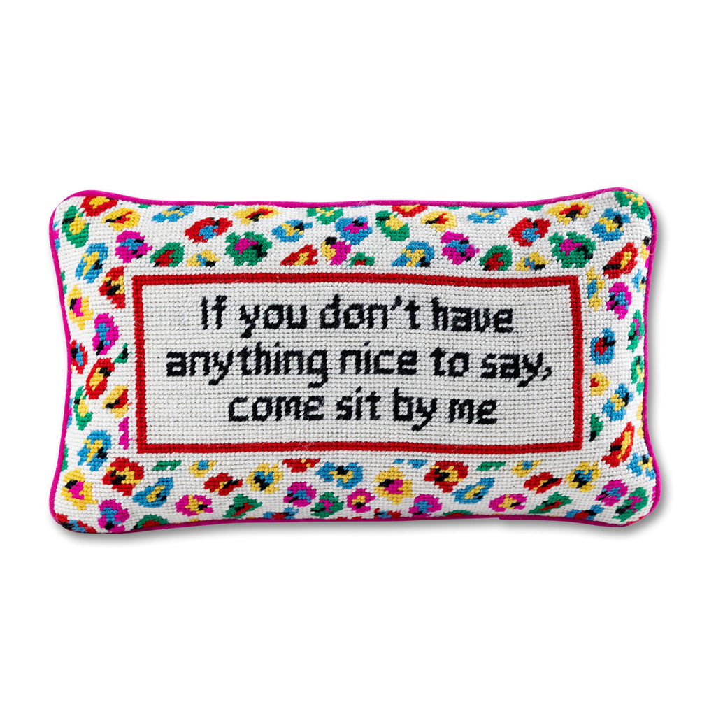 Come Sit By Me Needlepoint Pillow - The Well Appointed House
