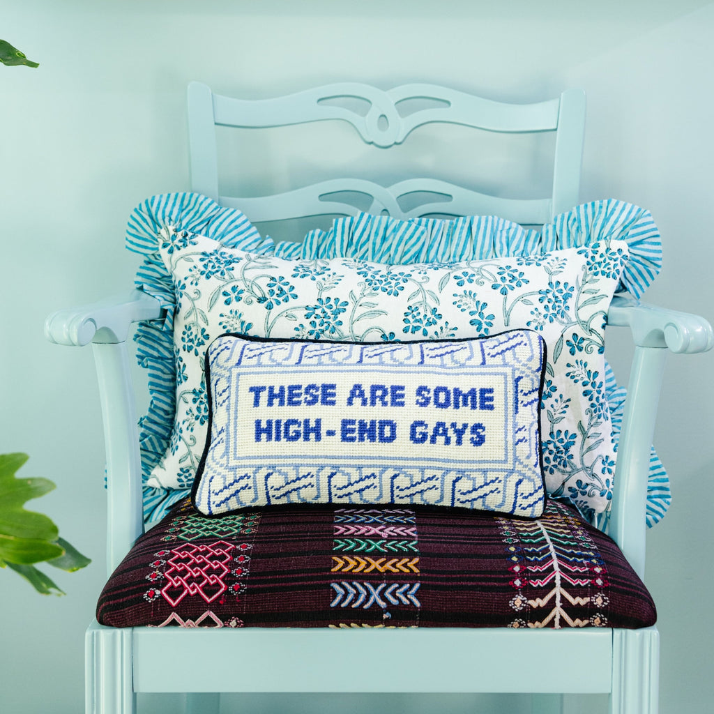 High-End Gays Needlepoint Pillow - The Well Appointed House