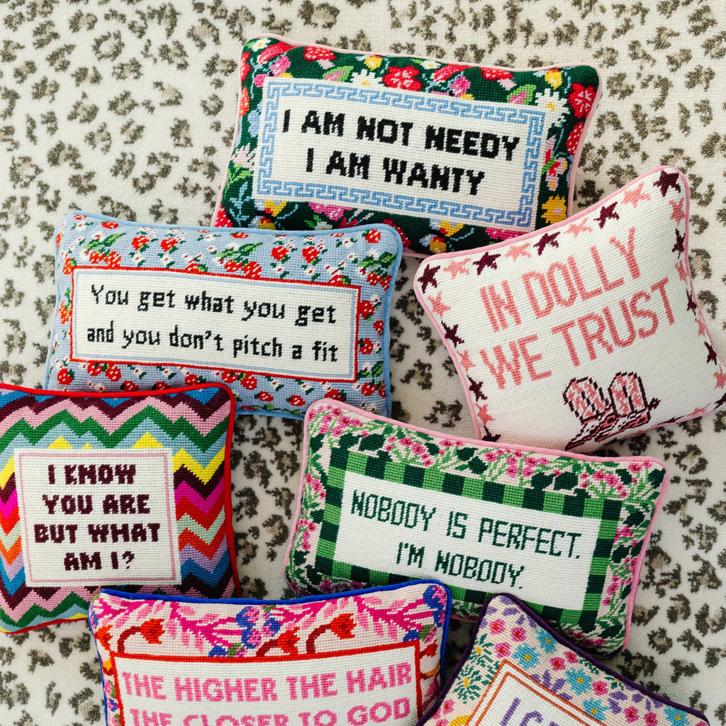 Not Needy Needlepoint Pillow - The Well Appointed House