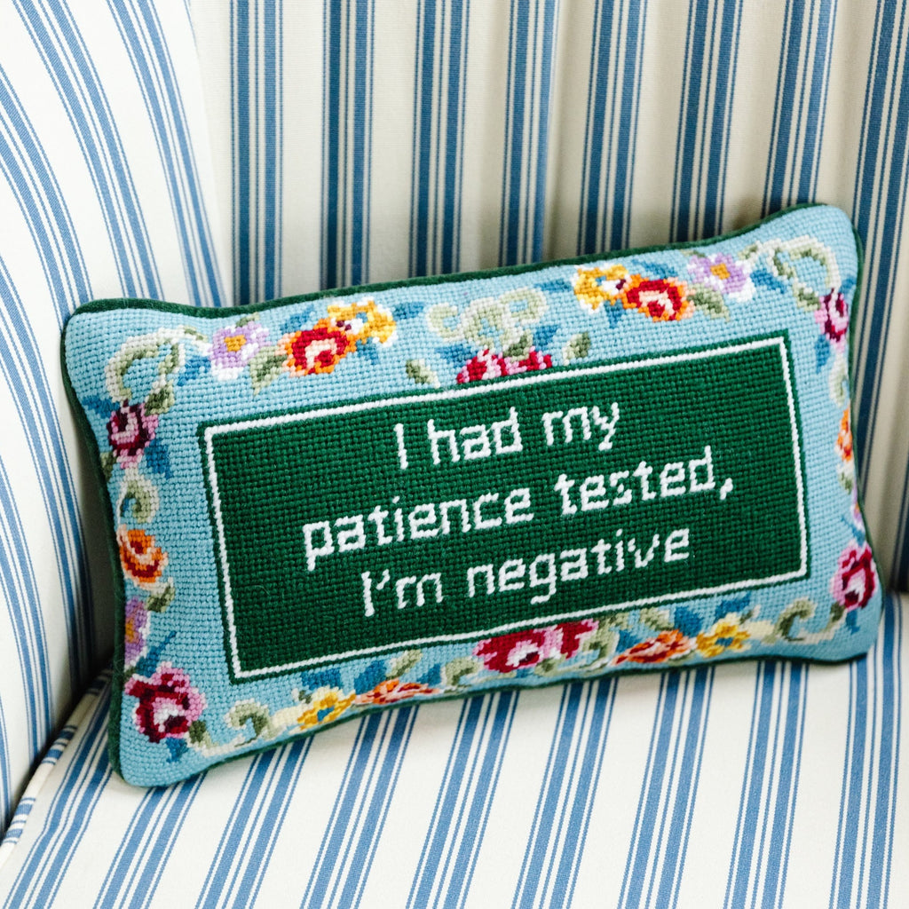 Patience Needlepoint Pillow - The Well Appointed House